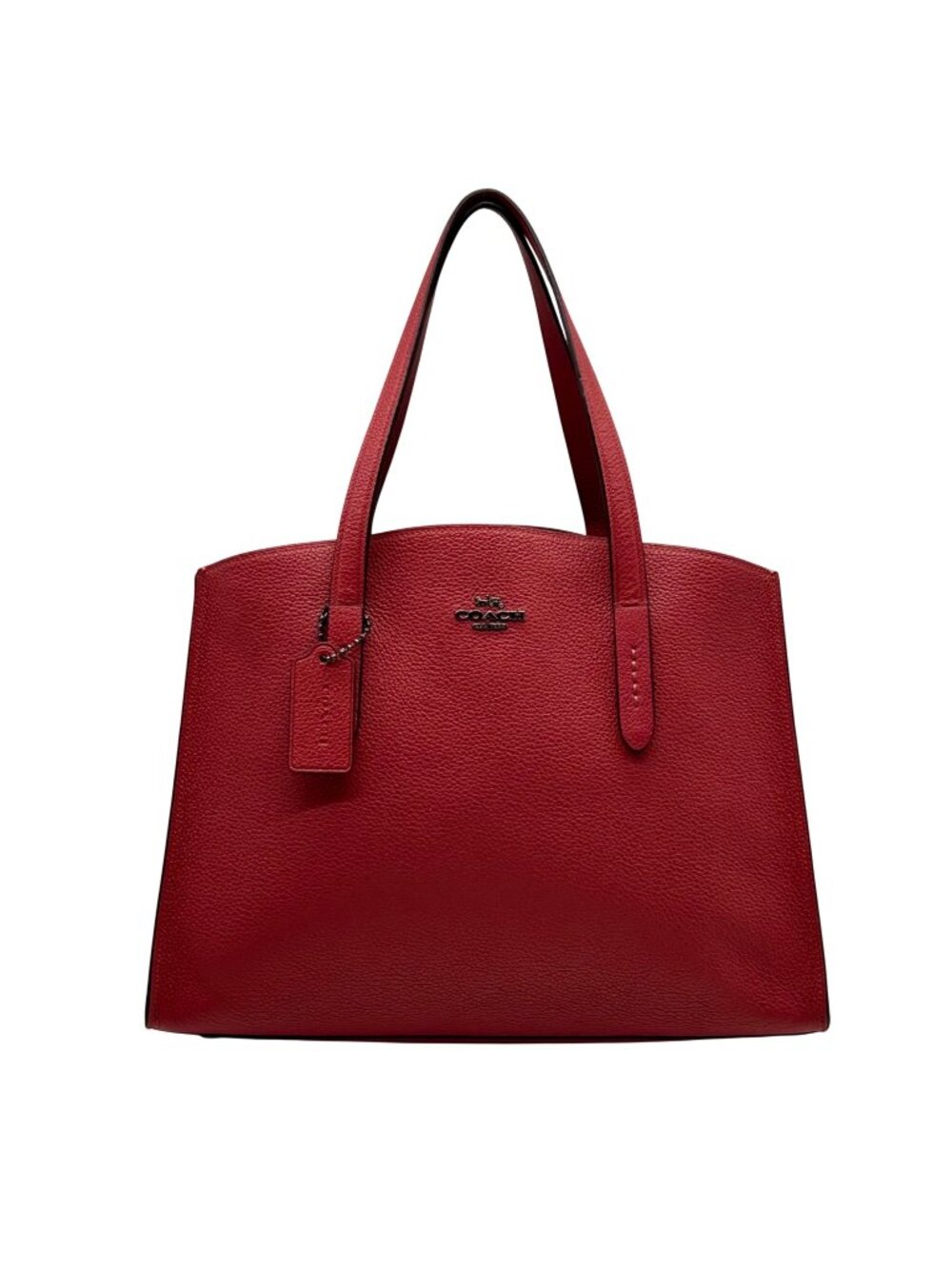 Coach Red Pebbled Leather Charlie Carryall Bag 25137